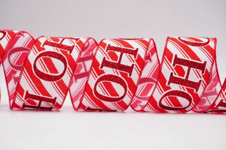 HO HO Christmas Wired Ribbon_KF6990GR-2_red